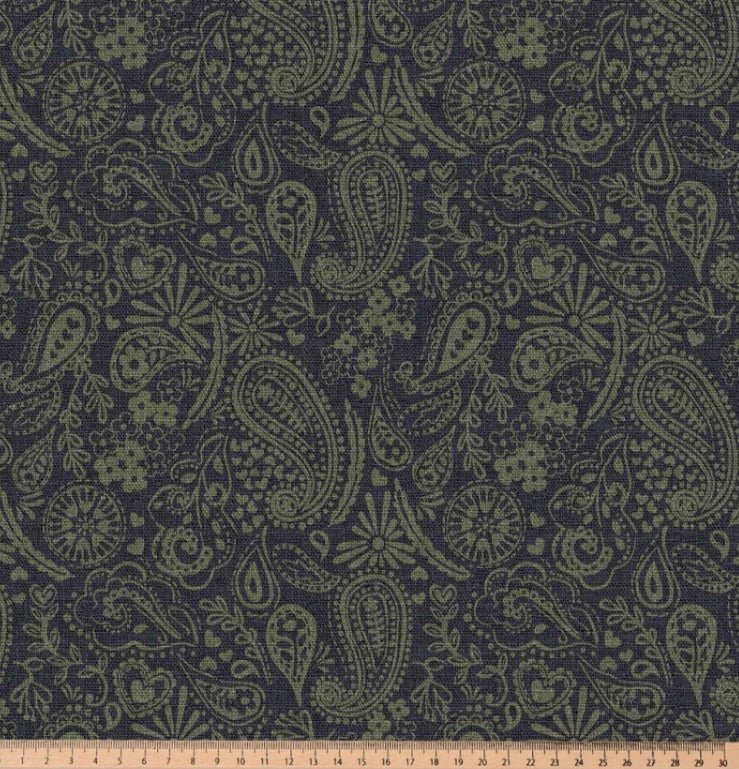 Attēls ar Kanvas audums - nierīšu raksts 200 g/m² – pieejams Šarlotes audumi