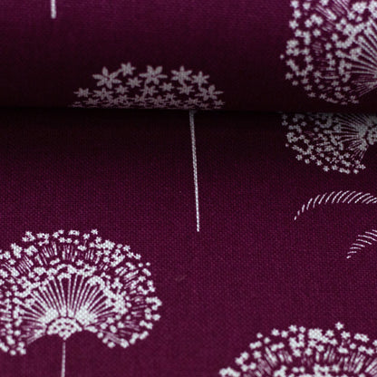 Canvas fabric - yarrow on a burgundy background 205 g/m² (Copy)