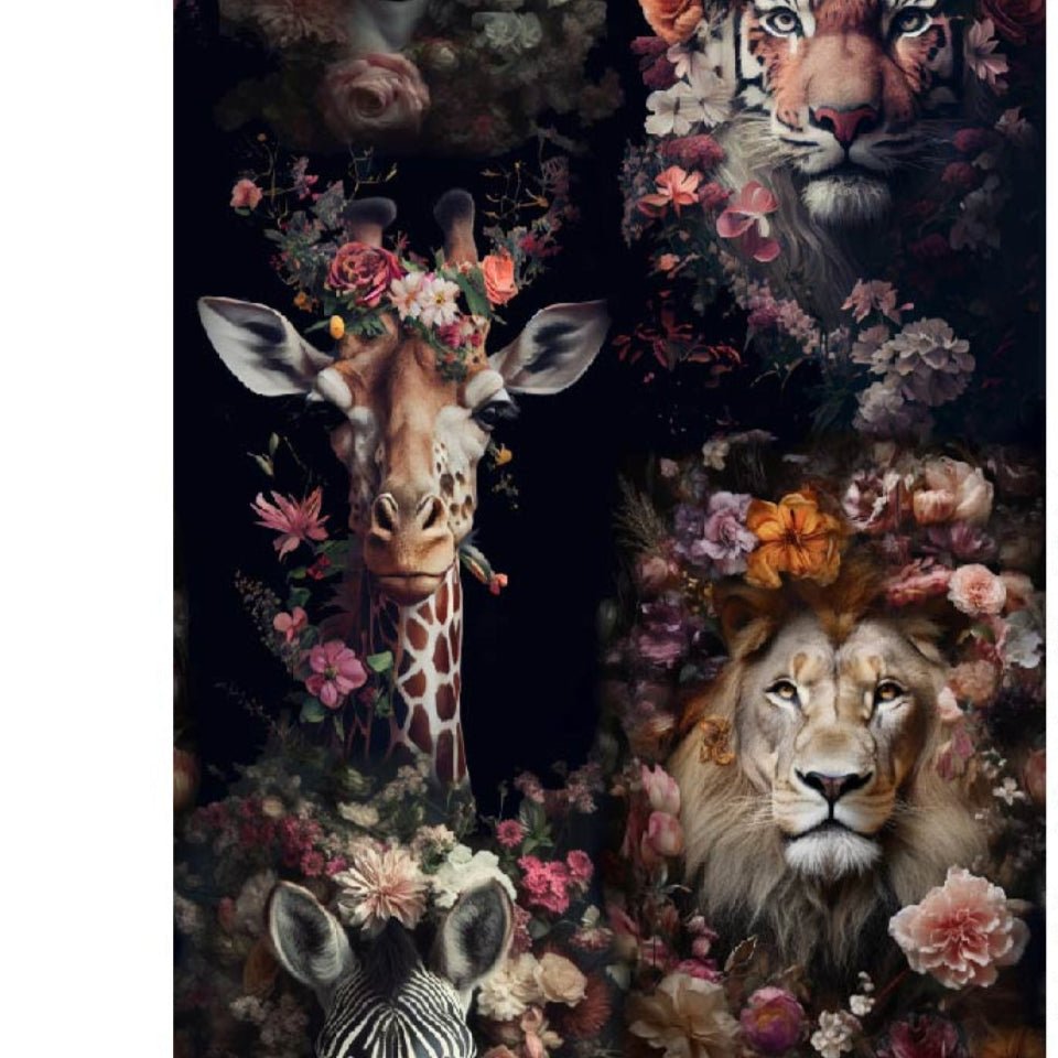 Attēls ar Kanvas audums - skaistie dzungļu zvēri 275 g/m² – pieejams Šarlotes audumi