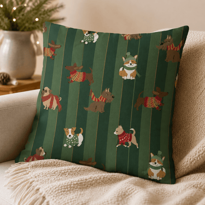 Attēls ar Kanvas audums-suņi ziemā 200 g/m² – pieejams Šarlotes audumi