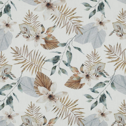 Canvas fabric with tropical leaves on a white background 190 g/m²