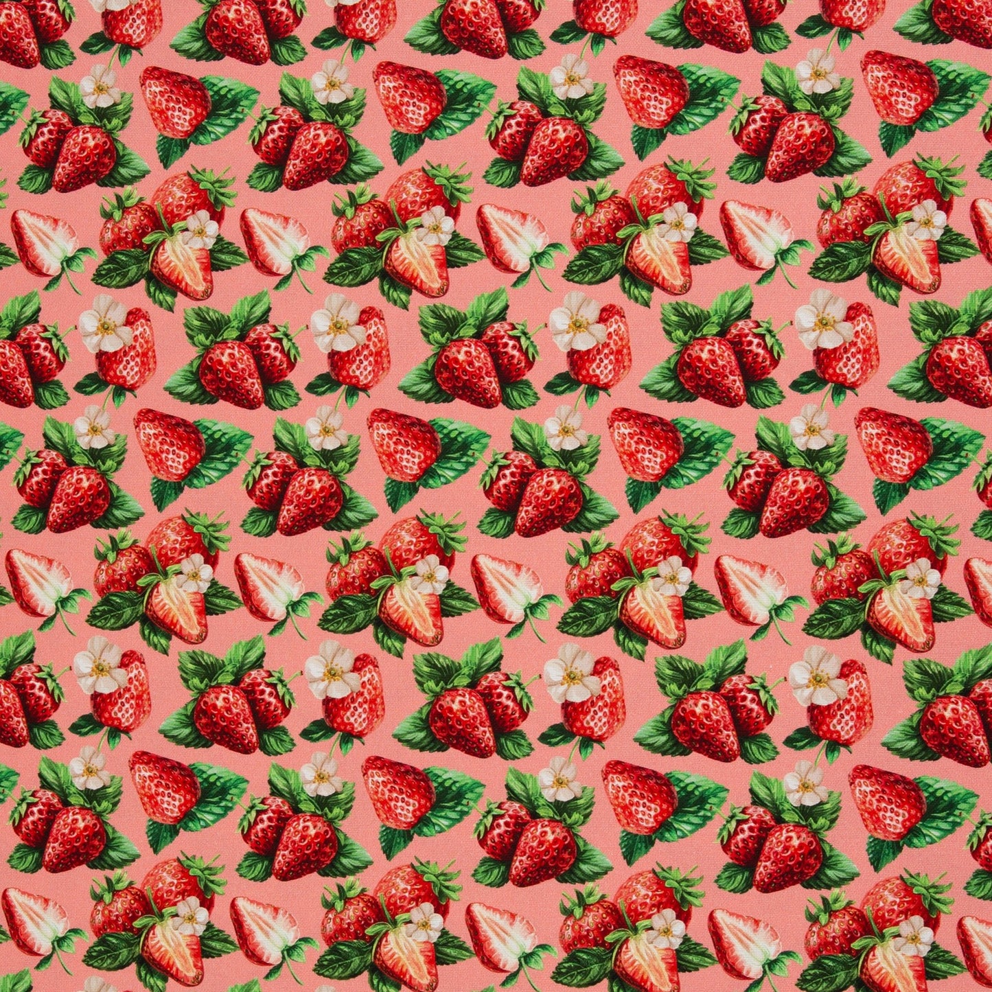 Attēls ar Kanvas audums - zemenes 200 g/m² – pieejams Šarlotes audumi