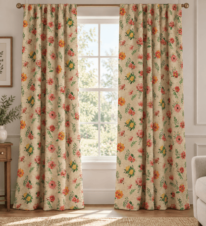 Image with canvas fabric flowers on a linen-toned background – available online at Šarlotes audumi