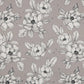 Kanvas audums - ziedi uz pelēka fona 225 g/m²