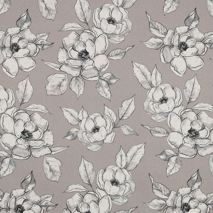 Tissu canevas - fleurs sur fond gris 225 g/m²
