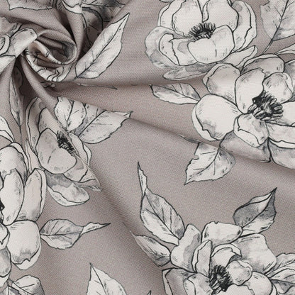 toile canvas - fleurs sur fond gris 225 g/m²