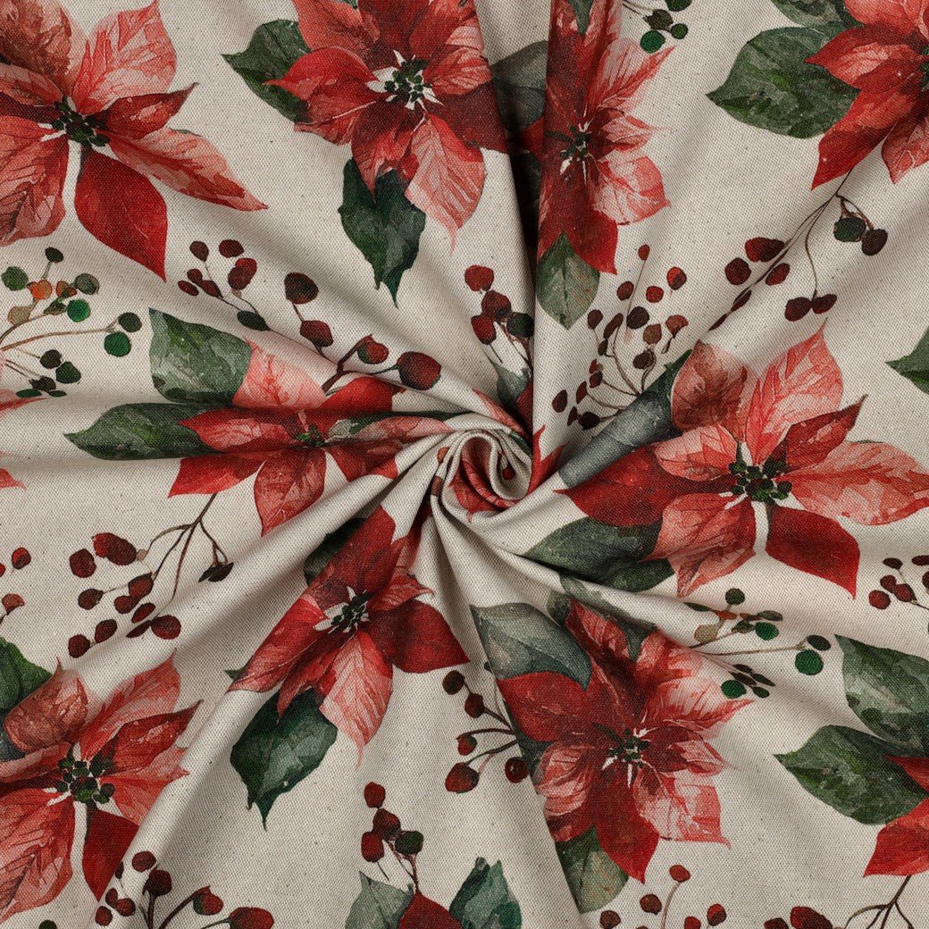 Image with canvas fabric Christmas star – available online at Šarlotes audumi