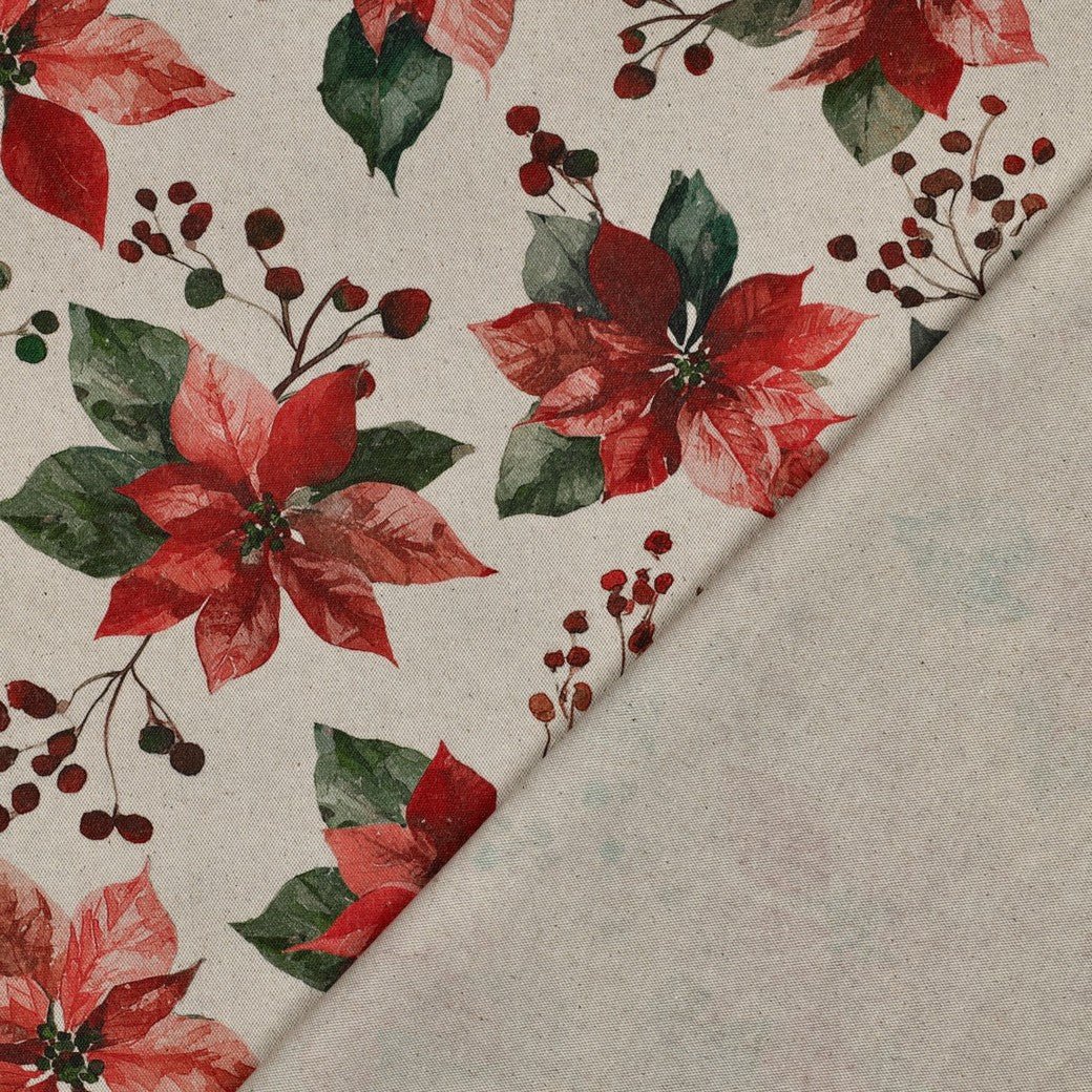 Image with canvas fabric - Christmas star – available online at Šarlotes audumi
