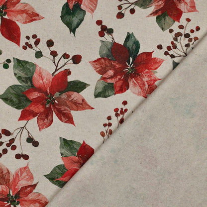 Image with canvas fabric - Christmas star – available online at Šarlotes audumi