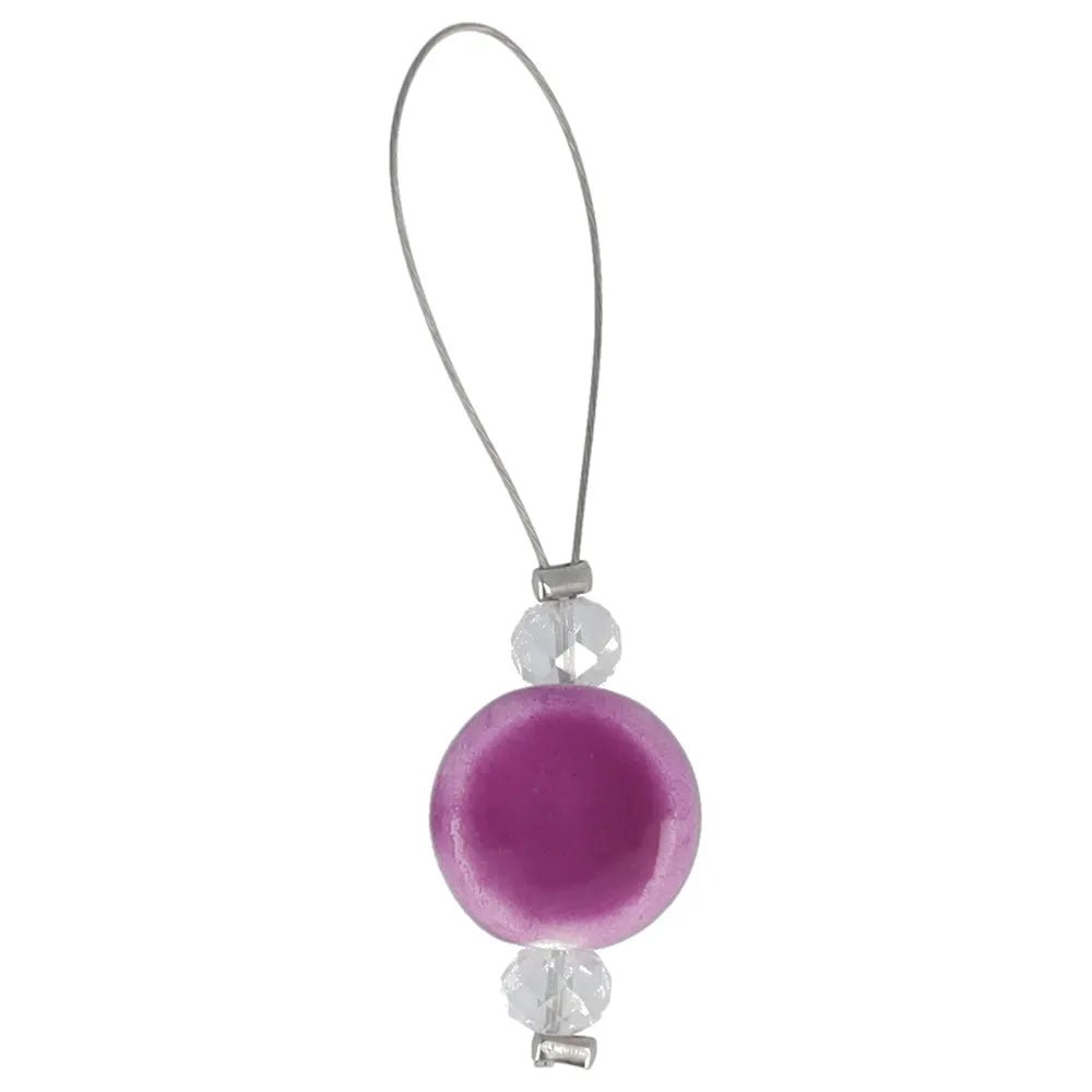 Image of KnitPro Zooni knitting stitch markers with purple bead – 10 pcs – available online at Šarlotes audumi