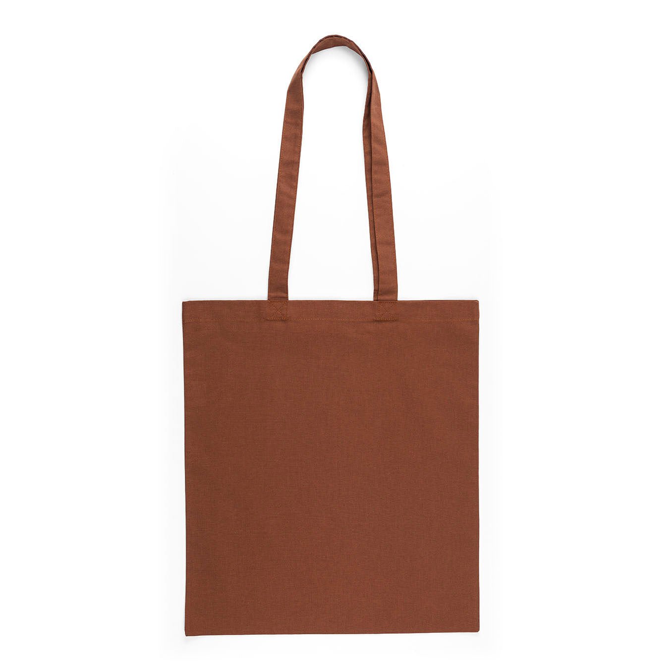 Attēls ar Kokvilnas auduma maisiņš ar garajiem rokturiem 38 x 42 cm 140 g/m² - brūns – pieejams Šarlotes audumi