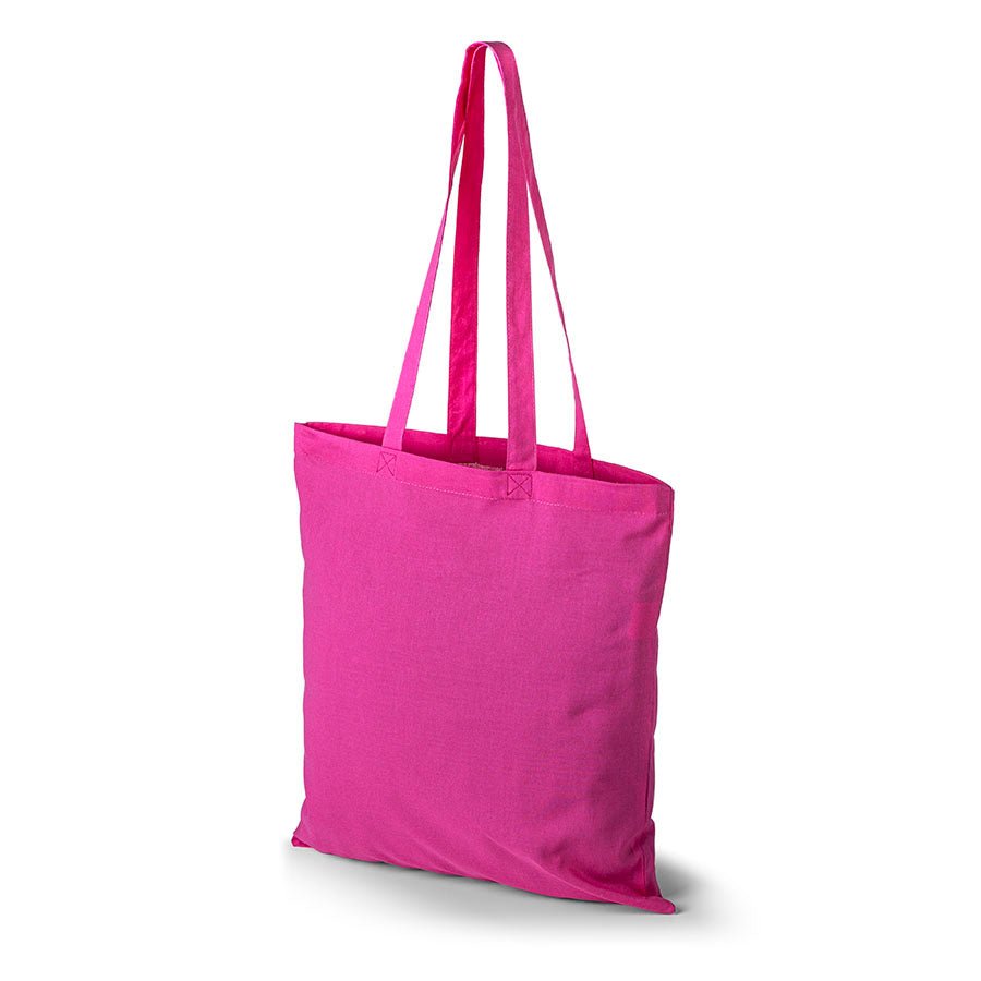 Attēls ar Kokvilnas auduma maisiņš ar garajiem rokturiem 38 x 42 cm 140 g/m² - magenta – pieejams Šarlotes audumi