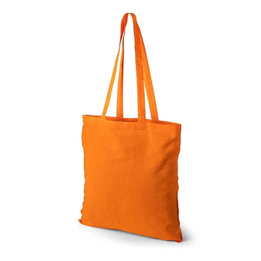 Attēls ar Kokvilnas auduma maisiņš ar garajiem rokturiem 38 x 42 cm 140 g/m² - oranžs – pieejams Šarlotes audumi