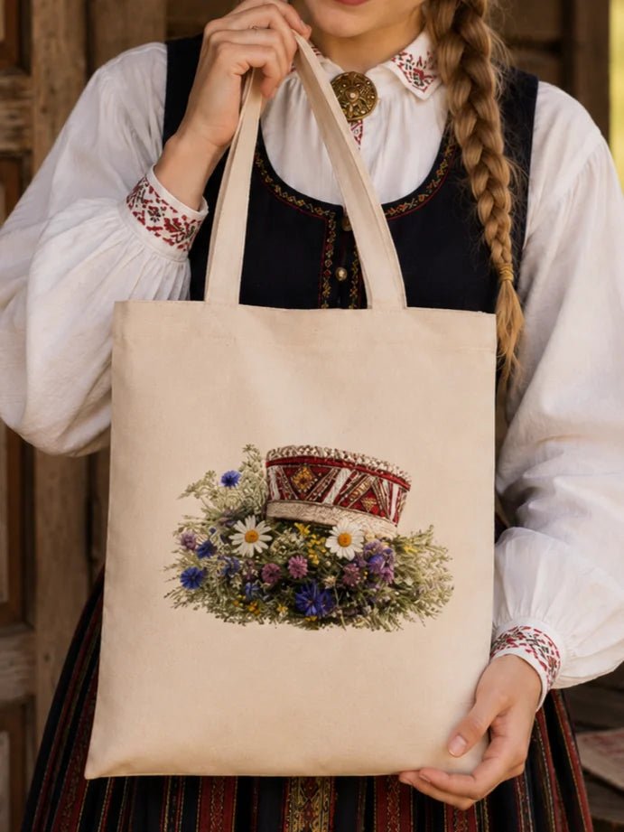 Cotton fabric bag "Kronis" available online at Šarlotes audumi