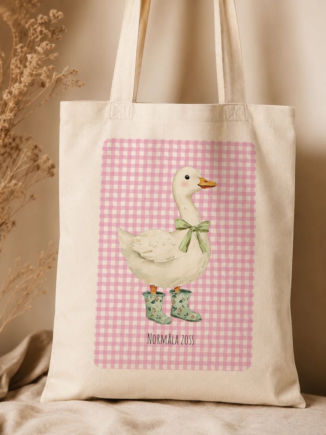 Image of cotton fabric bag "Normal Goose" – available online at Charlotte's Fabrics