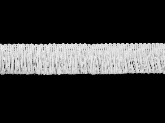 Image avec frange en coton 25 mm - blanche – disponible chez Šarlotes audumi