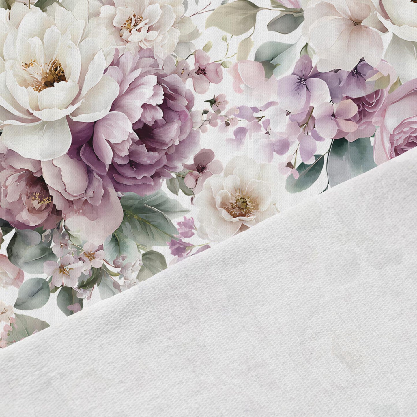 Attēls ar Kokvilnas cilpiņtrikotāža - akvareļu peoniju dārzs 250 g/m² – pieejams Šarlotes audumi