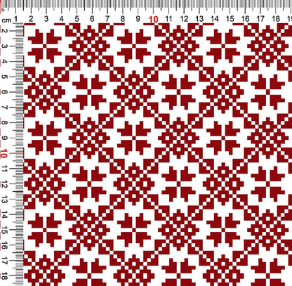 Image de jersey bouclé en coton - motif d’étoiles sur fond cramoisi 250 g/m² – disponible chez Šarlotes audumi