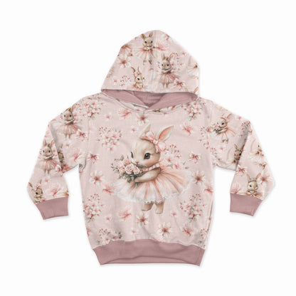 Image avec jersey bouclé en coton - lapins ballerines dans les fleurs 250 g/m² | Design - 15 – disponible chez Šarlotes audumi