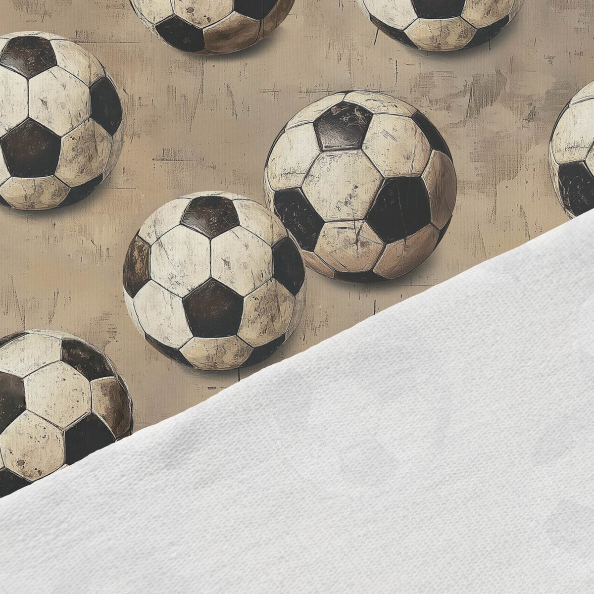 Image of cotton loopback jersey footballs with retro charm, design-22 – available online at Charlotte's Fabrics