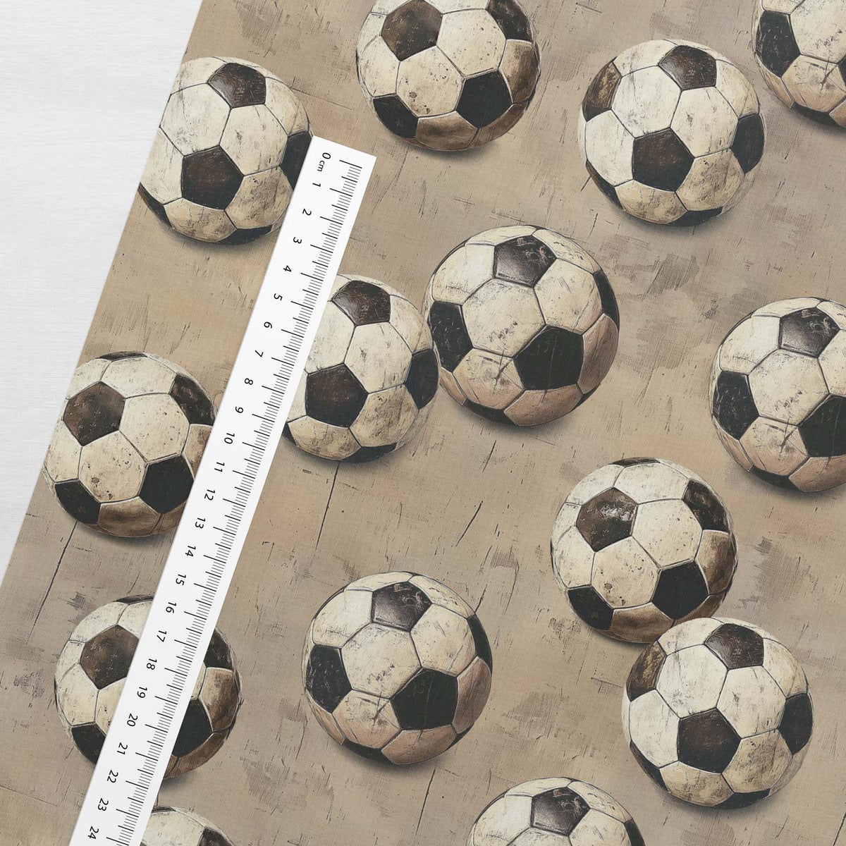 Image of cotton loopback jersey footballs with retro charm, design-22 – available online at Charlotte's Fabrics