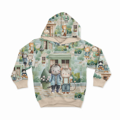 Image en jersey bouclé en coton - la vie des chats en ville 250 g/m² – disponible chez Šarlotes audumi