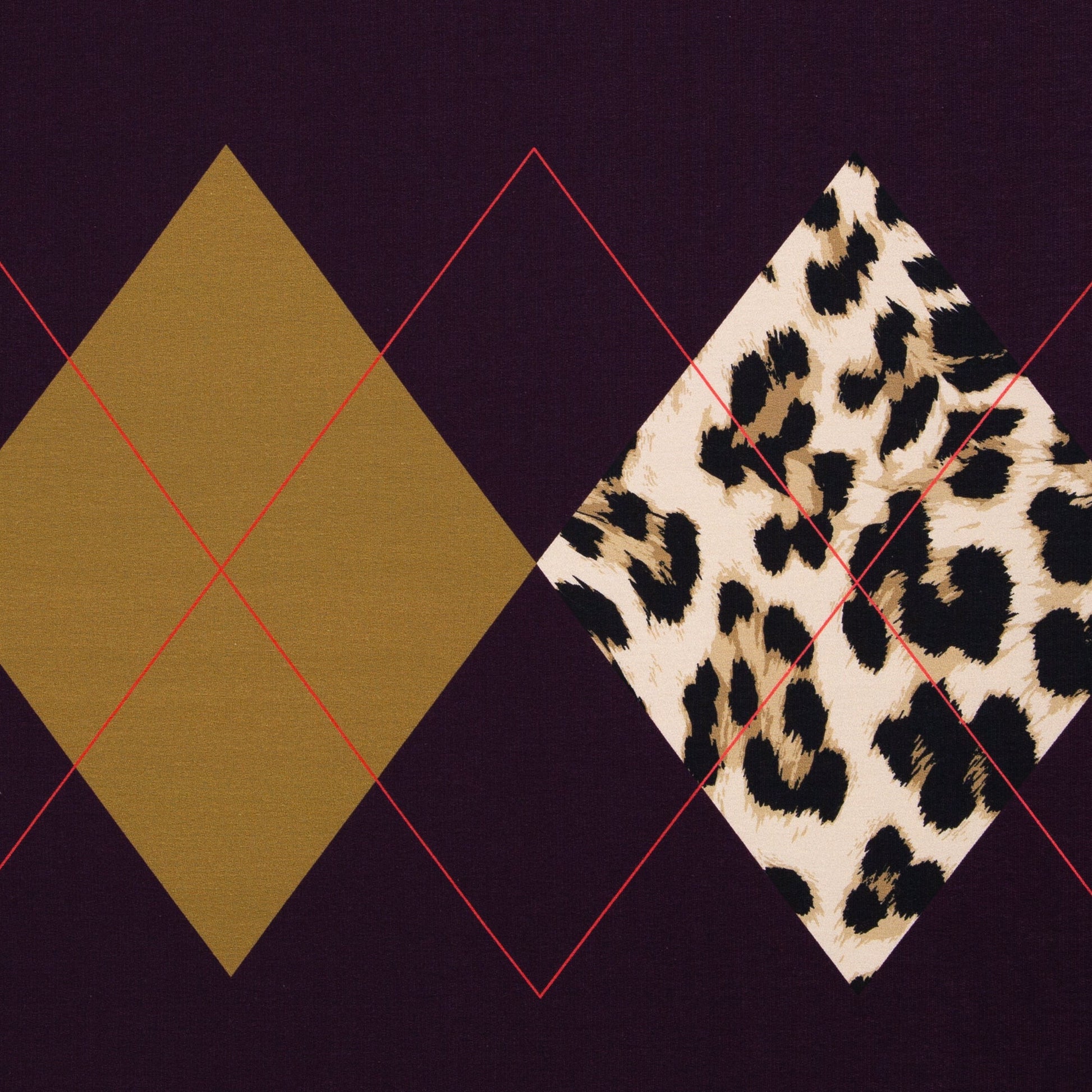 Attēls ar Kokvilnas cilpiņtrikotāža - leoparda ģeometrija 295 g/m² – pieejams Šarlotes audumi