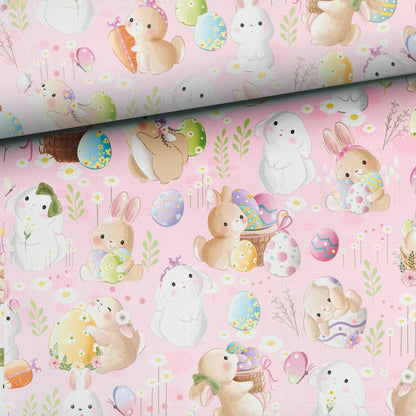Maille bouclette en coton - lapin de Pâques 260 g/m²