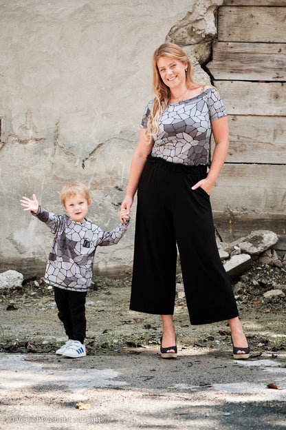 Cotton loopback knit - black 235 g/m² (GOTS cert.)