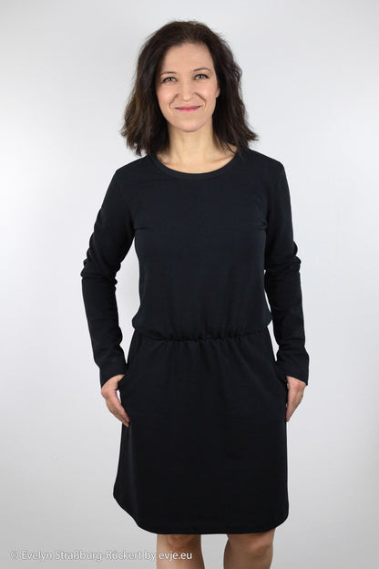 Cotton loopback knit - black 235 g/m² (GOTS certified)
