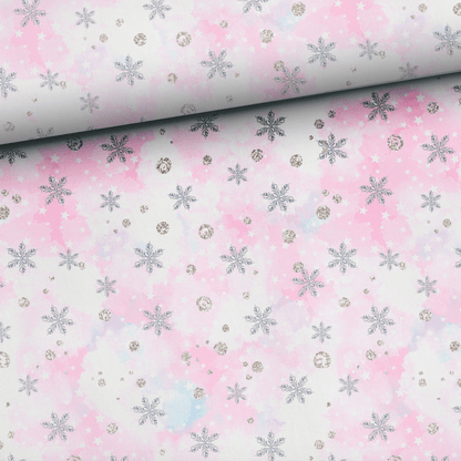 Maille bouclette en coton - flocons de neige 250 g/m²