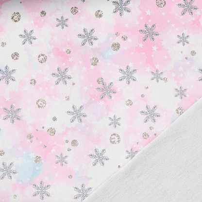 Maille bouclette en coton - flocons de neige 250 g/m²