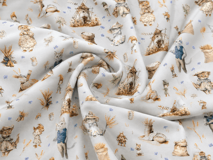 Image de maille bouclette en coton - Là où tournent les moulins et ronronne le chat 250 g/m² – disponible chez Šarlotes audumi