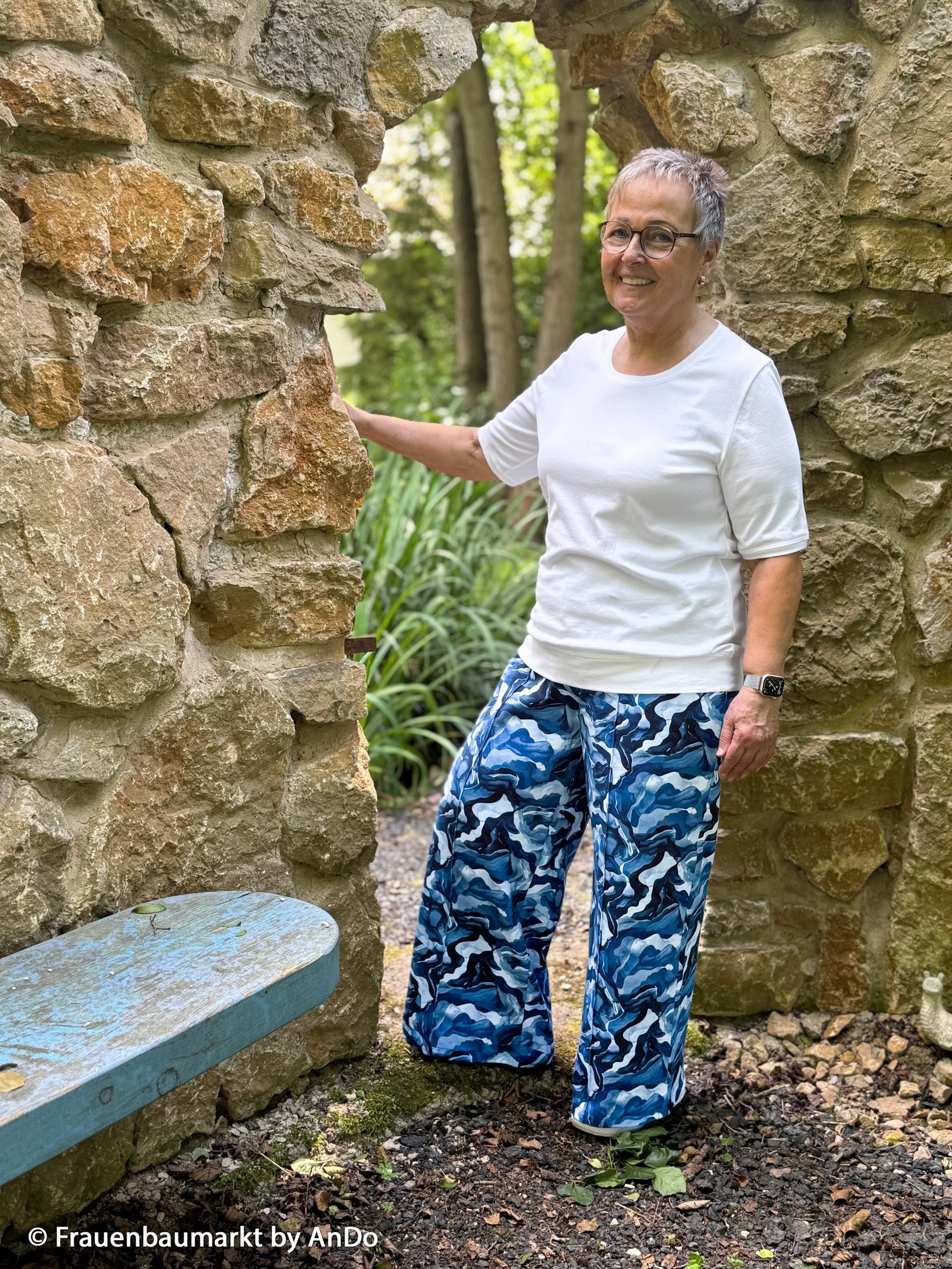 Attēls ar Kokvilnas cilpiņtrikotāža - zilo viļņu deja 245 g/m² – pieejams Šarlotes audumi