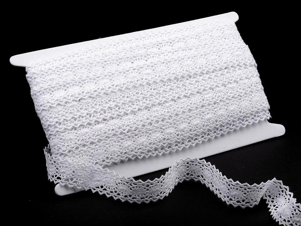 Attēls ar Kokvilnas mežģīņu lente 23 mm – pieejams internetā Šarlotes audumi