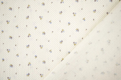 Cotton muslin with tiny flowers and dots - available online at Charlotte Fabrics