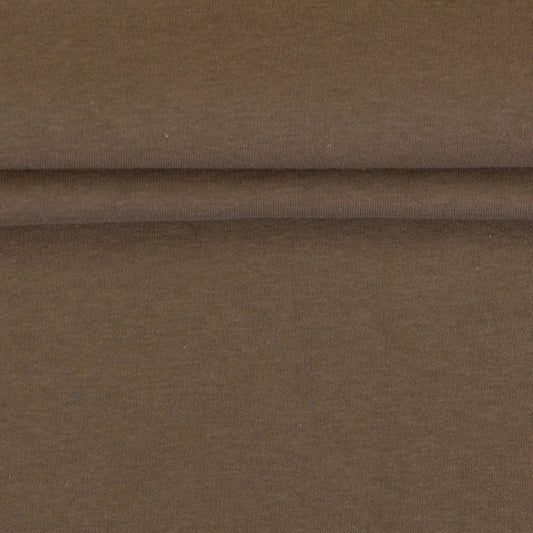 Image of cotton-insulated knit fabric in walnut brown – available online at Šarlotes audumi