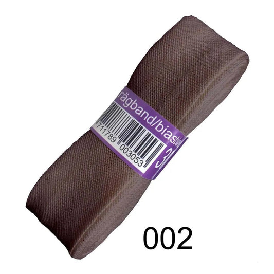 Attēls ar Kokvilnas slīpā diega lenta 20 mm - tonis 002 (3m iepakojums)tumši brūna – pieejams Šarlotes audumi