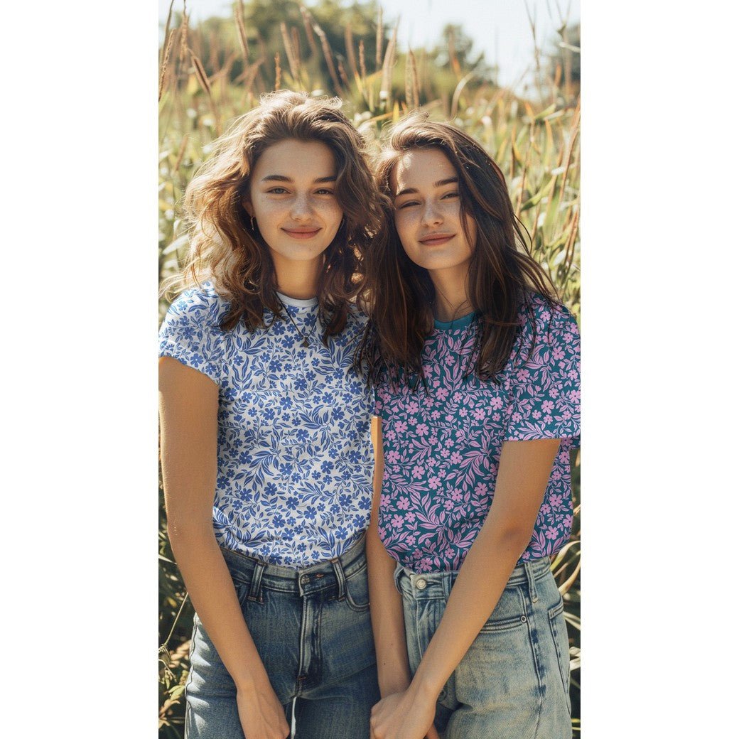 Attēls ar Kokvilnas trikotāža - balti ziedi uz melna 200 g/m² – pieejams Šarlotes audumi