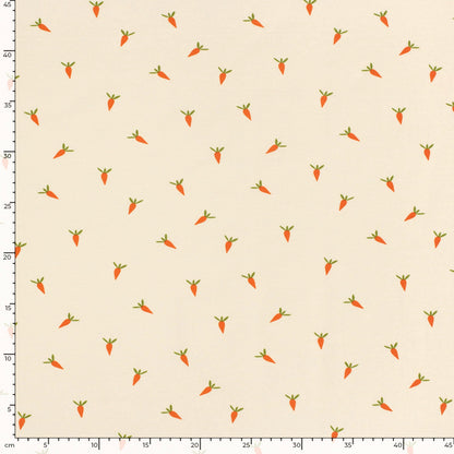 Kokvilnas trikotāža - burkāni 210 g/m²