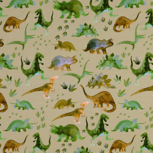 Attēls ar Kokvilnas trikotāža-dinozauri – pieejams internetā Šarlotes audumi