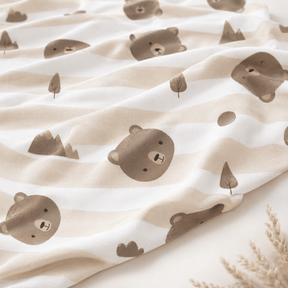 Image of cotton jersey - bears 220 g/m² – available at Šarlotes audumi