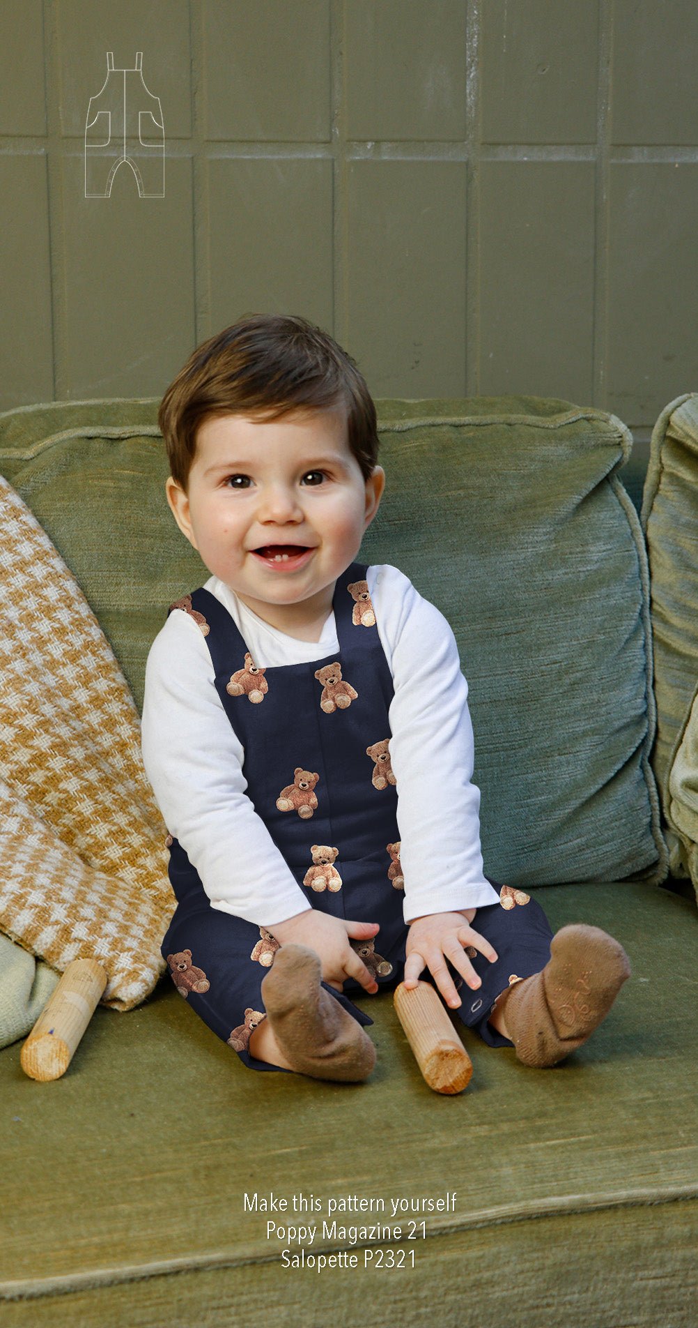 Image de tricot de coton à oursons 220 g/m² (cert. GOTS) – disponible chez Šarlotes audumi