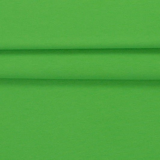 Image of cotton jersey in spring green 210 g/m² – available at Šarlotes audumi