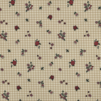 Image en jersey de coton - petits fleurs sur fond à carreaux 220 g/m² (cert. GOTS) – disponible chez Šarlotes audumi