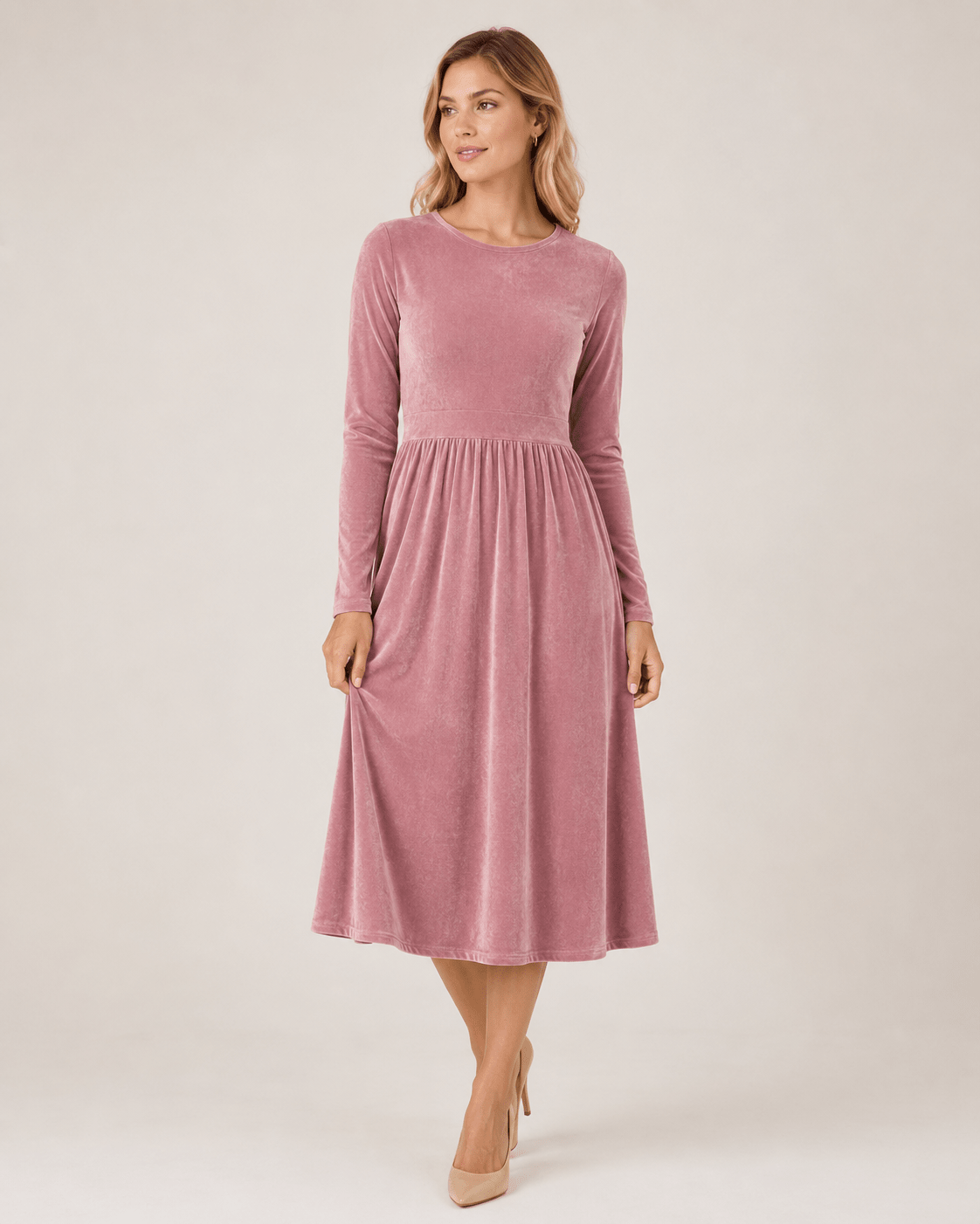 Attēls ar Kokvilnas velūrs - vecrozā(Mauve) 250 g/m² – pieejams Šarlotes audumi