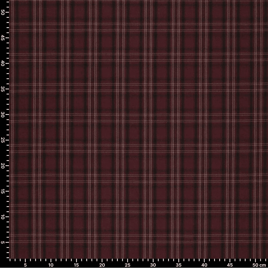 Image of burgundy plaid suiting fabric – available online at Šarlotes audumi