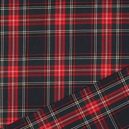 Suiting fabric - black, red checkered 230 g/m²