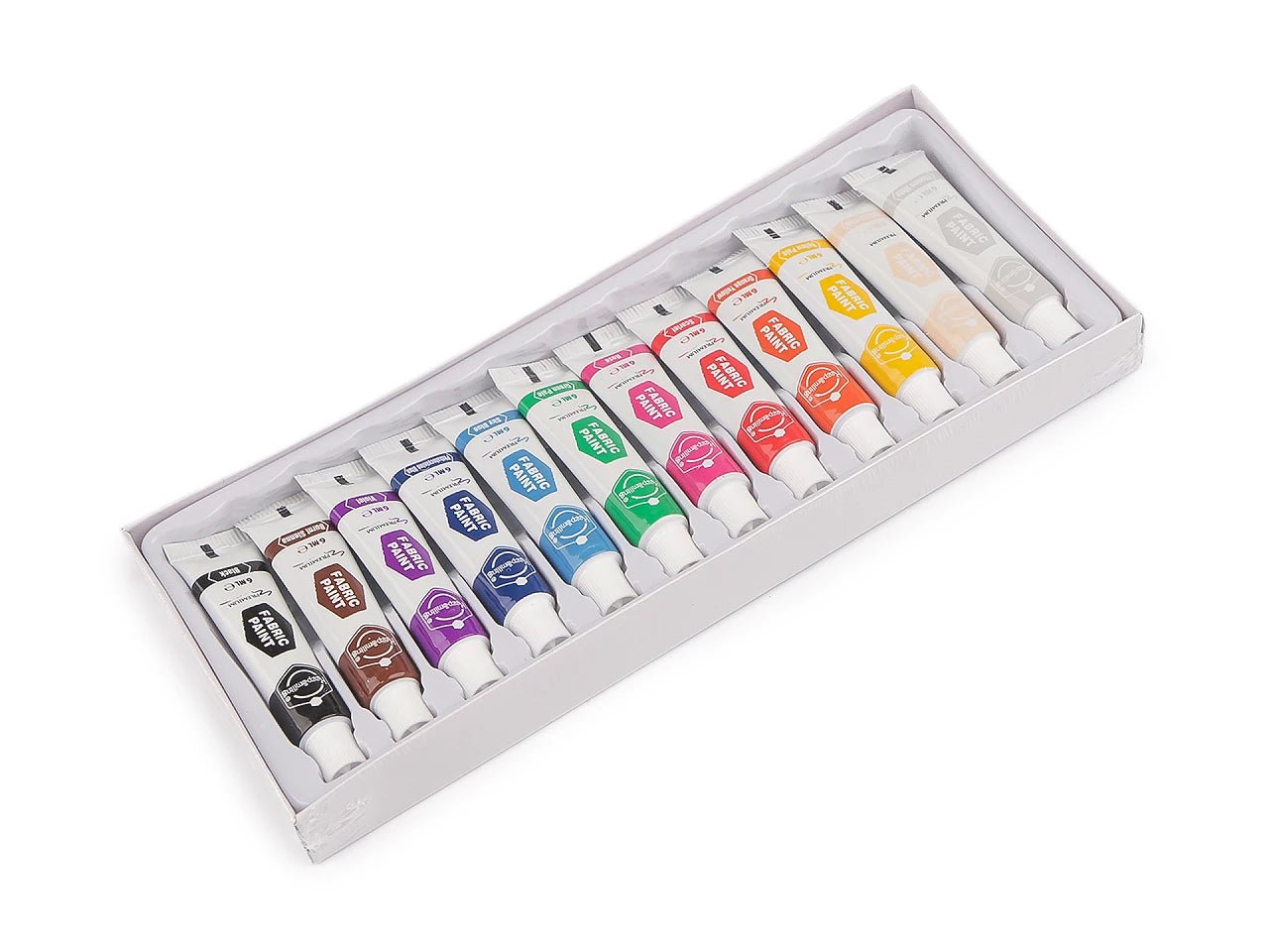 Attēls ar Krāsas audumiem, tekstilam - 12 gab. – pieejams Šarlotes audumi