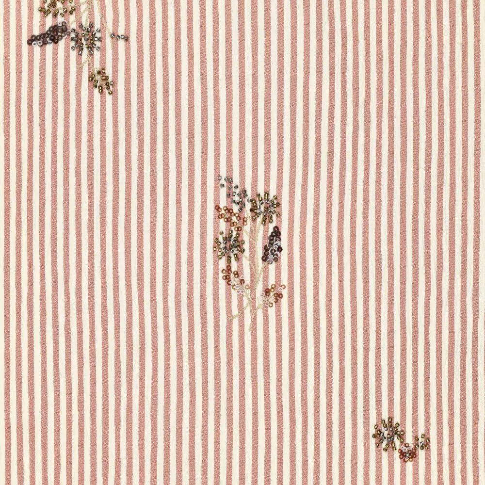 Attēls ar Kreklu audums ar elastānu - svītrains ar izšūtām pērlītēm 135 g/m² – pieejams Šarlotes audumi